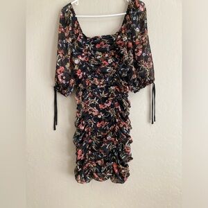 Forever 21 Ruched Floral Print Dress-NWOT